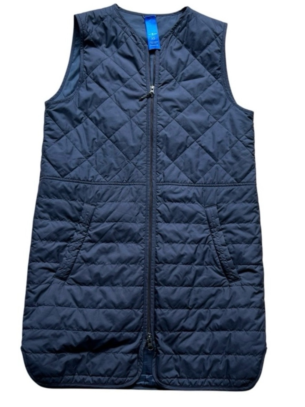Kit and Ace Quilted Keep Pedaling Lightweight Vest in Navy Blue Size XS